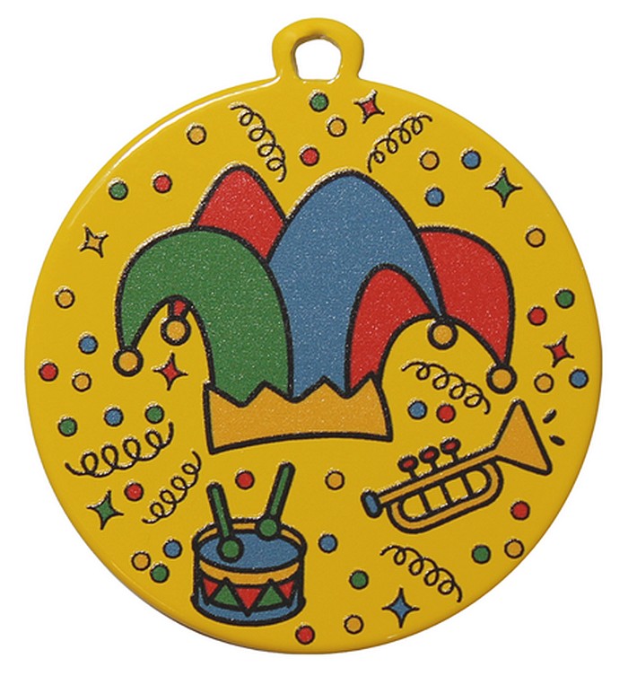 DU5001 Carnavalmedaille FC uitvoering in ZES kleuren leverbaar